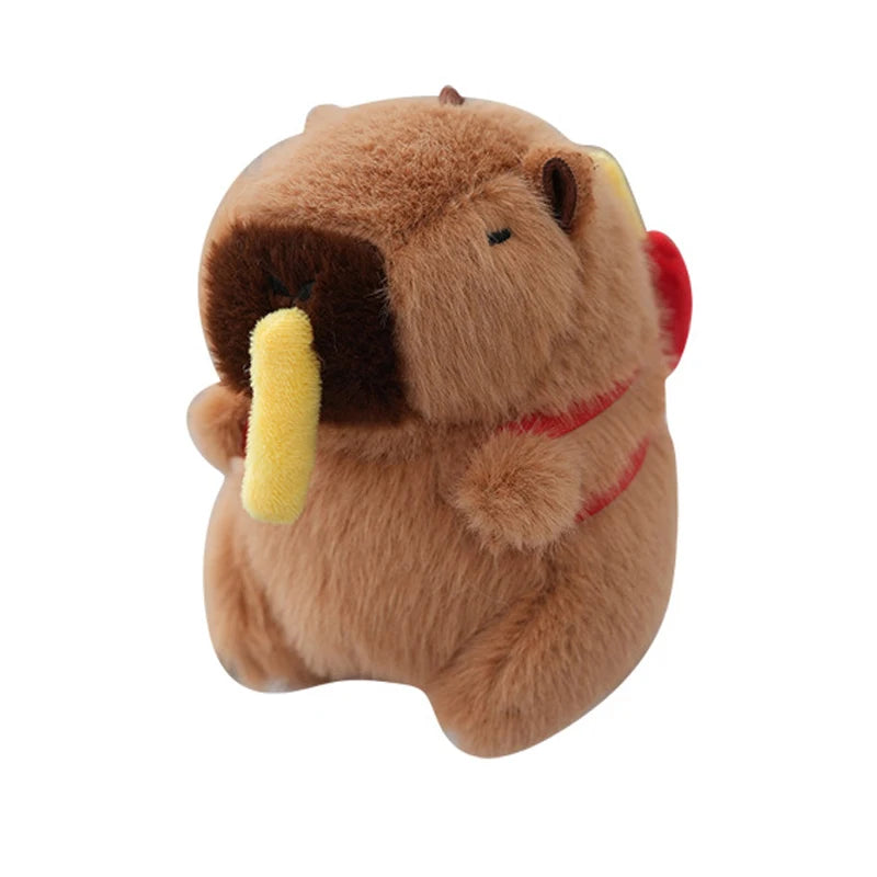 Capybara Plush Toy Stuffed Animals Cute Kitchen Cuisine Capybara Backpack Soft Doll Kids Kapibala Keychain Birthday Pendant Gift