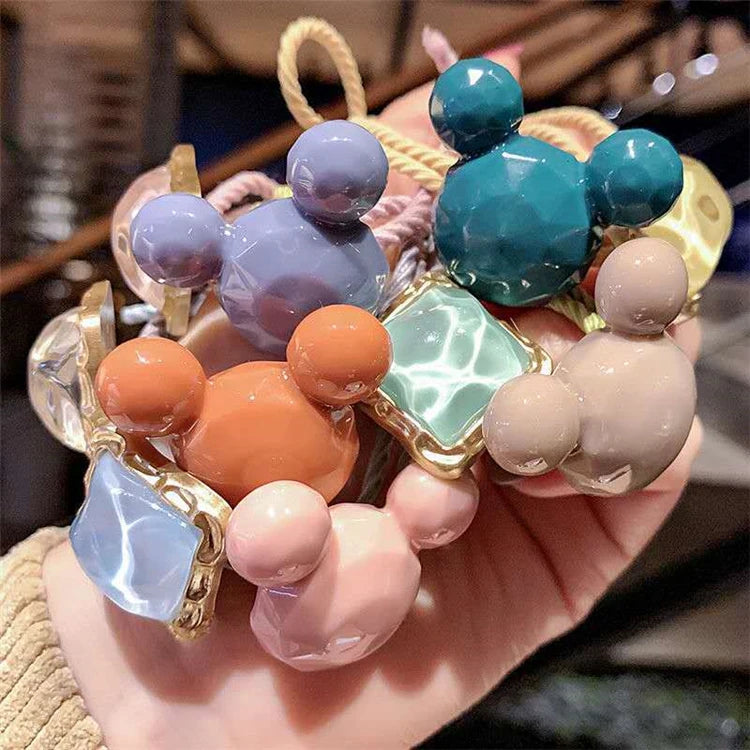 2021 Cute Mouse Girl Hair Rope Rubber Band Tie Hairband Rope Ring Women Hair Accessories