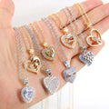 Original Design Heart Tennis Gold Plated Necklace Platinum Zircon Pendant Necklace for Women