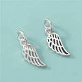 Angel Wing Pendant 925 Sterling Silver Cutout Angel Feather Wing Charms Pendant Accessories 5.5*13.5mm