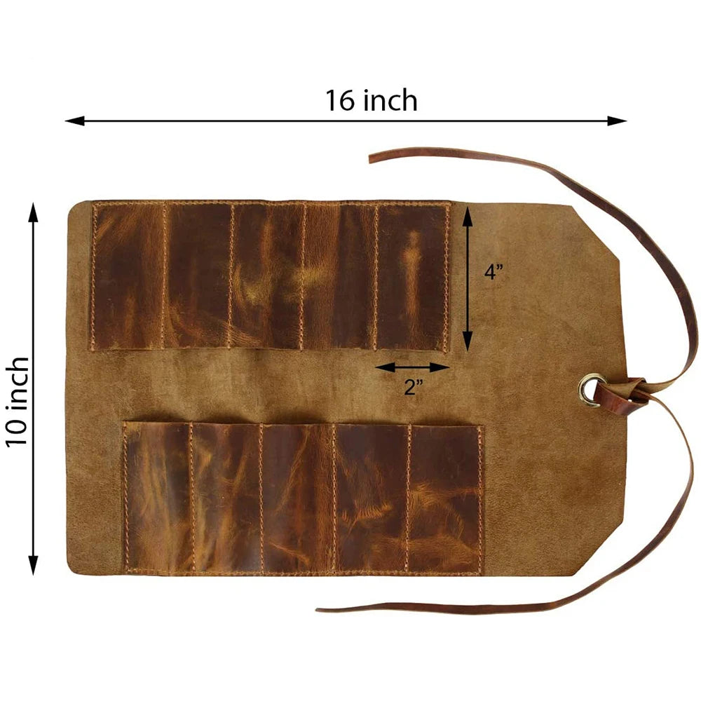 Workshop Storage Tool Organizer Vintage Style Handmade Tool Roll up Pouch Genuine Leather Outdoorsmen Heavy Duty Premium Tool