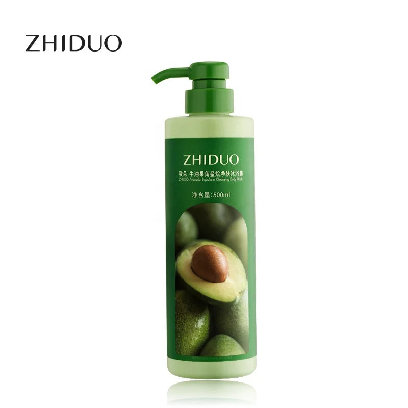 Zhiduo Avocado Squalane Cleansing Body Wash Moisturizing Whitening Gentle Cleansing Organic Shower Gel