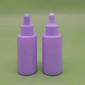 Round Flat Shoulder Purple Glass Oil Bottle 20ml 30ml 40ml 50ml Oil Liquid Glass Dropper Bottle Customized Essential Oil Bottle