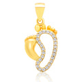Wholesale 925 Sterling Silver Pendants 3A Cubic Zirconia Footprint K Gold Plated Simple Gold Pendant Design