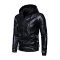 New Jacket Men's Leather Jacket Fall and Winter Padded of the Casual Trend of Hooded Biker Clothing Work Jacket