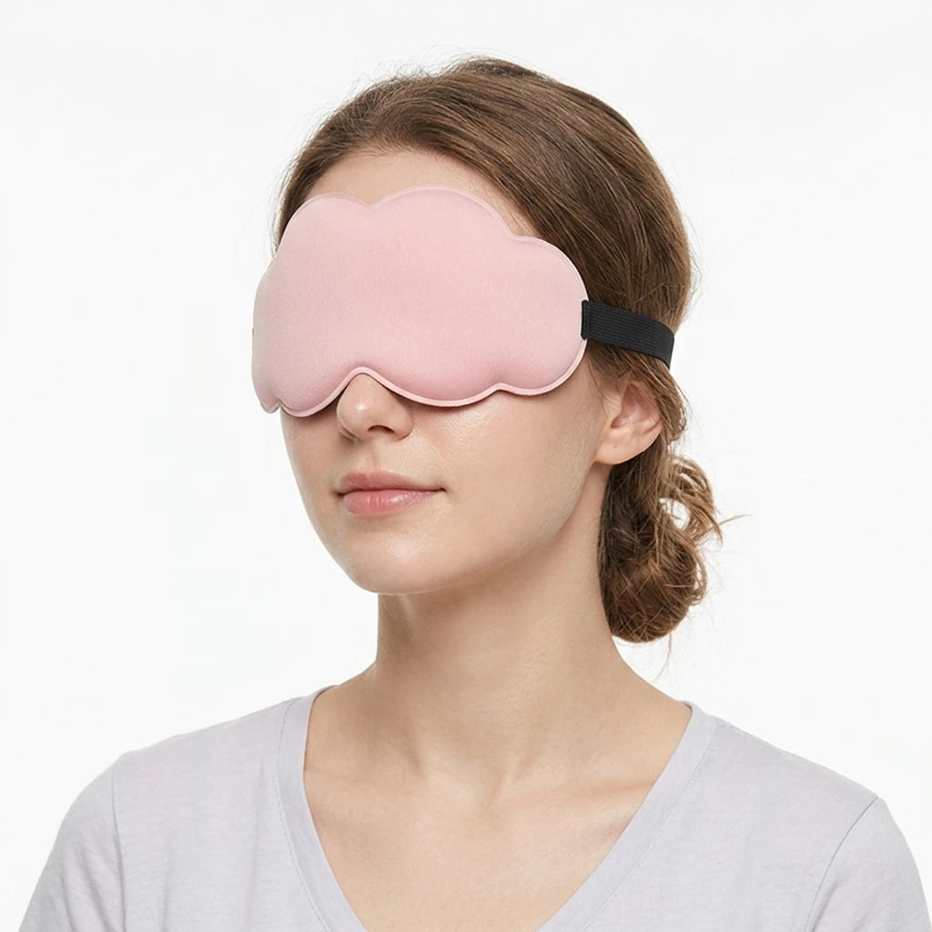 Comfortable Cloud Shape 3D Ice Silk Printed Adjustable Elastic Strap Eye Mask for Travel Home Sleep