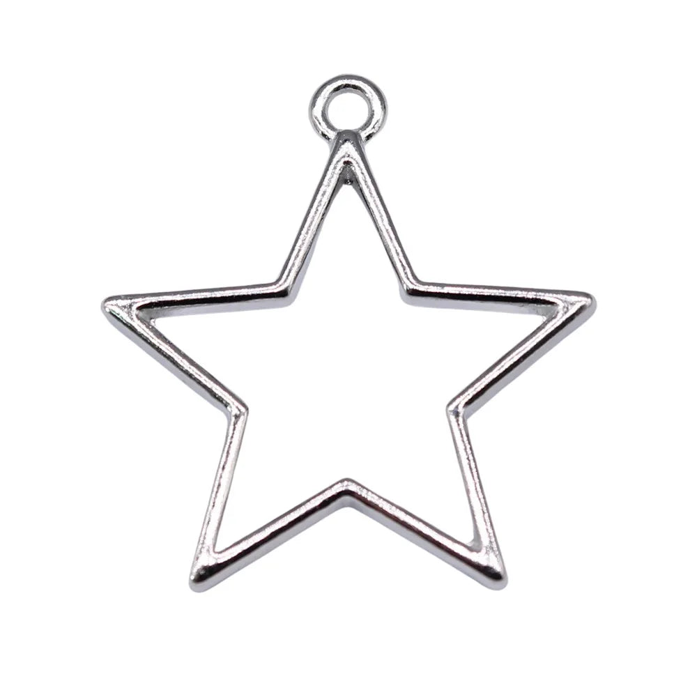 AA016455 30x27mm Hollow Star Charms for Jewelry Making