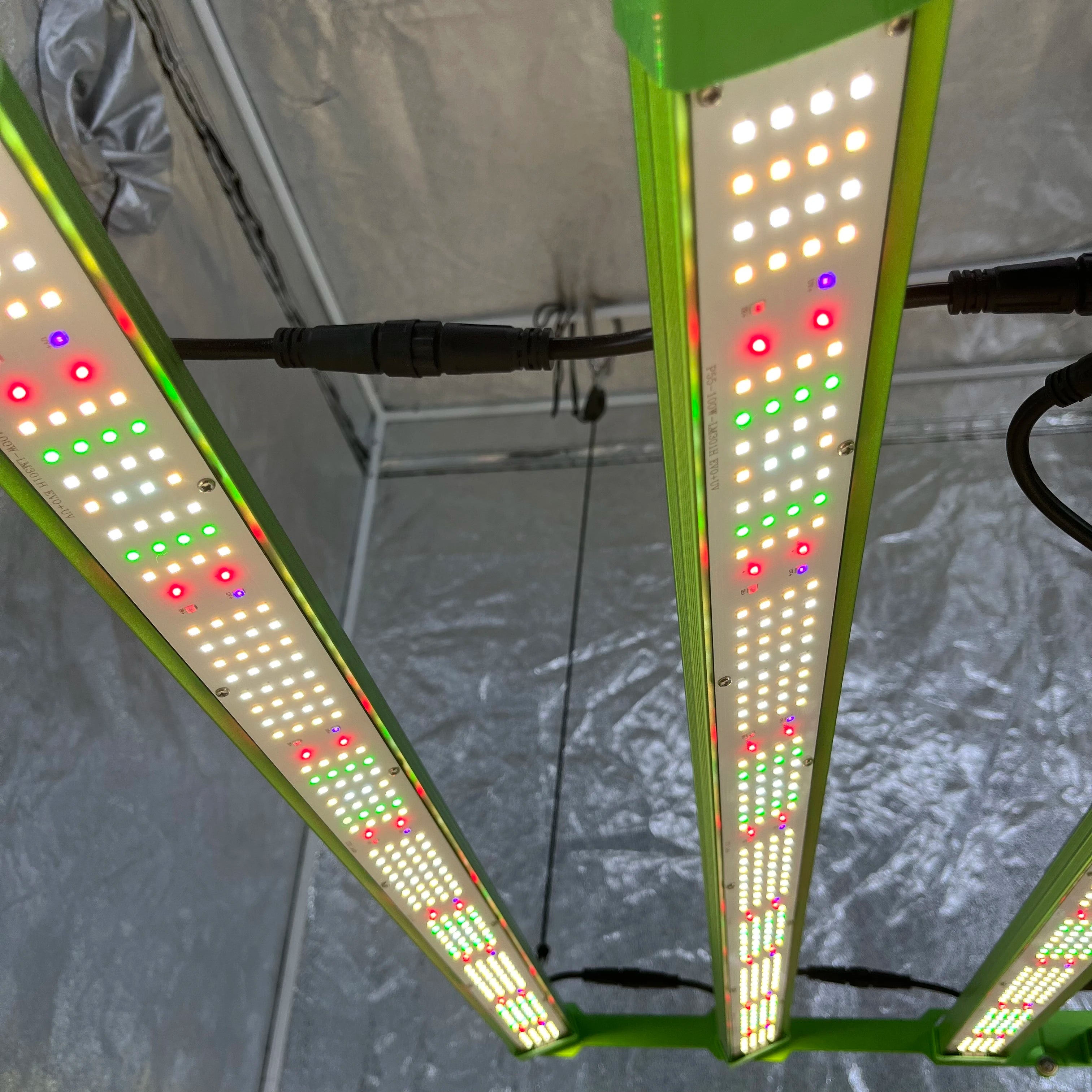 Separate Switches for UV/IR KingBrite P55 480W Samsung LM301H EVO Mint White+660nm Green UV IR Led Grow Light Rotatable Bar
