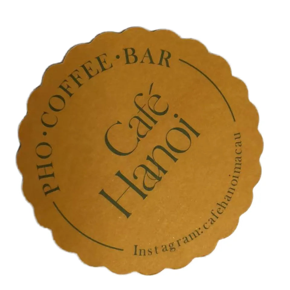 Custom Round Wavy Edge Cardboard Paper Coasters for Drinks Personalized Disposable Cup Coaster