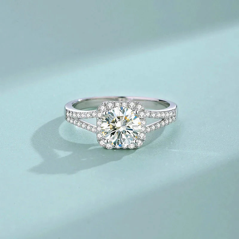 1Carat D Color Classic Four Claws Moissanite Engagement Ring 925 Sterling Silver for Wedding Party-Fine Jewelry Women's Gift