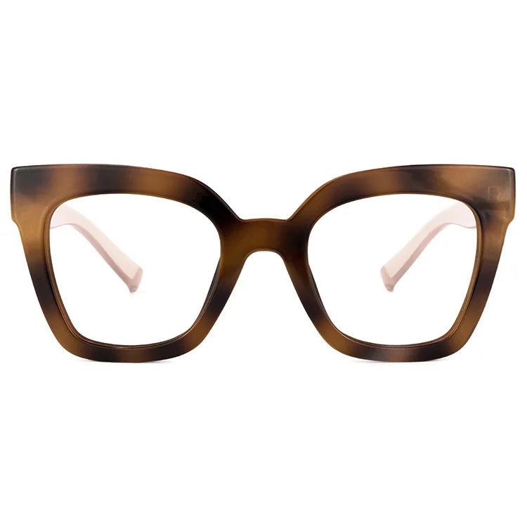 Best Seller Women Stylish TR90 Cat Eye Tortoise Champagne Eyeglasses Frames Optical Eyewear Glasses