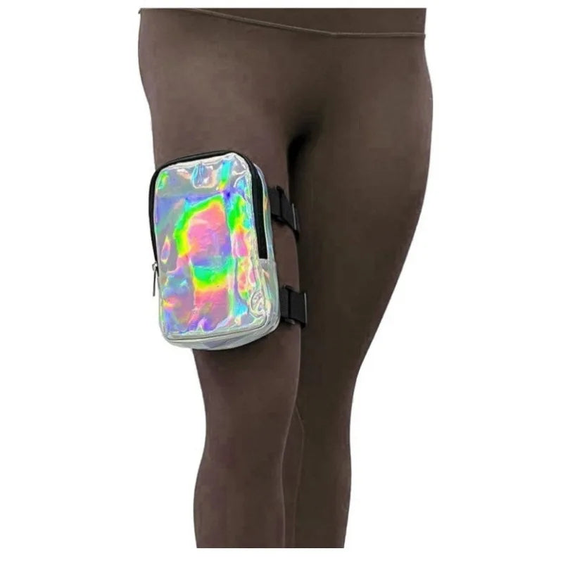 2025 New Design Laser Color PU Leather Waist Leg Bag Women's Leg Strap Outdoor Waist Bag Carnival Hiking Waist Bag