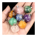 16 Colors 20mm Natural Crystal Carved Planet Shape Gemstone Pendants Galaxy UFO Stone Charm Pendants for Necklace Making