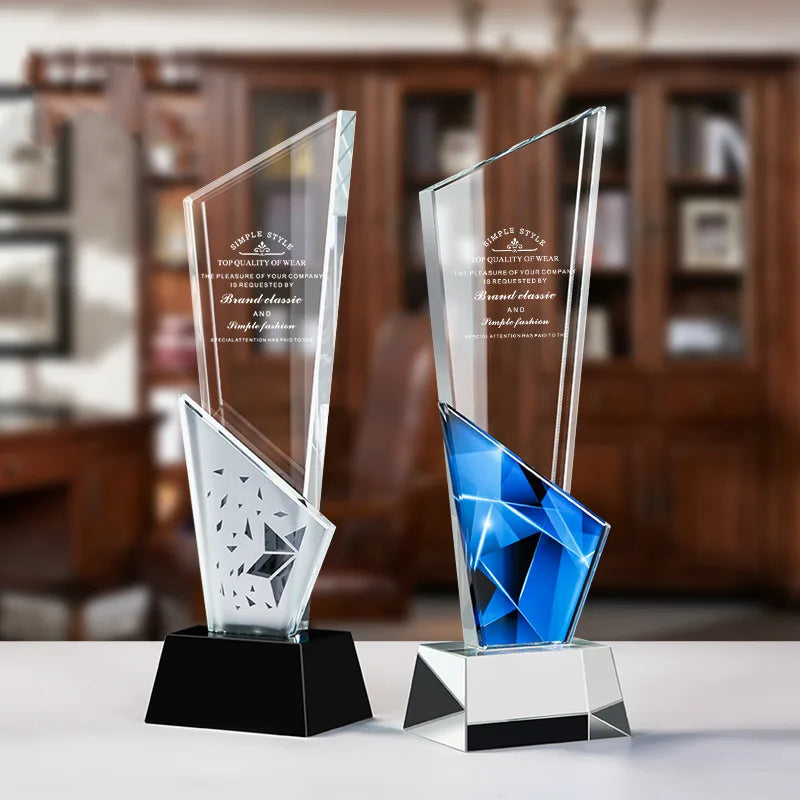 Customized Creative Colour Printing Crystal Trophy Company Annual Meeting Crystal Crafts Souvenir