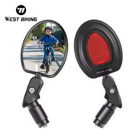 WEST BIKING 360 Rotation Adjustable Cycling Rear View Mirror Wide Angle MTB Road Bicycle Handlebar Rearview Mirror