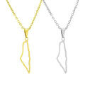 Minimalist Palestine Map Contour Charm Necklace  Israel Map Pendant Necklace
