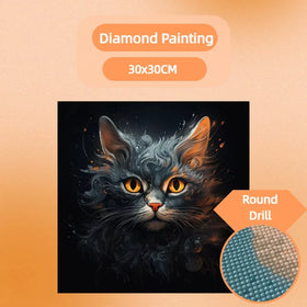 1PC 30*30cm DIY Cat Diamond Painting Art Craft Full Round 5D Acrylic Drill Animal Theme Diamond Painting Kit for Home Decoration