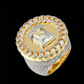 925 Sterling Silver Bling Design Iced Out Jesus Face Hip Hop Ring