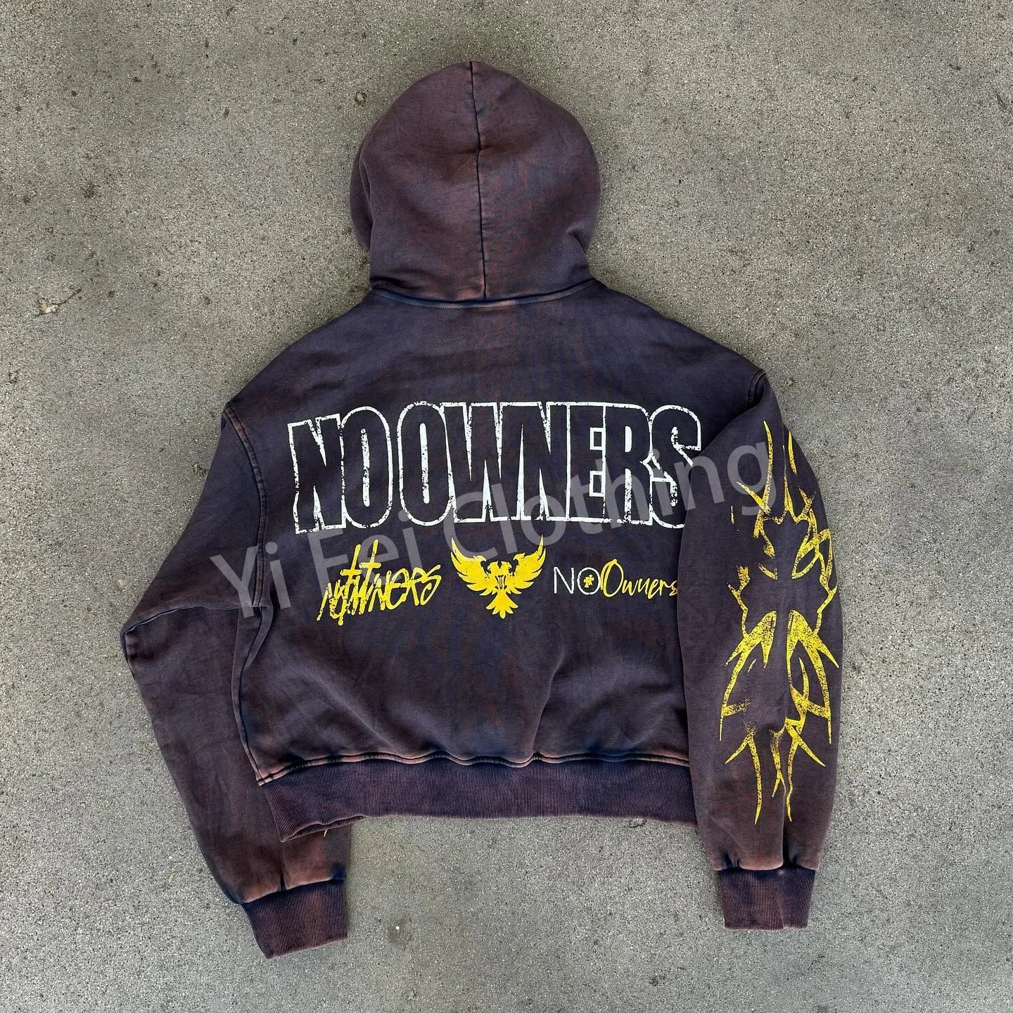 Custom Logo 400 Gsm Dtg Print Sleeve Double Zipper Vintage Wash Hoodie for Men