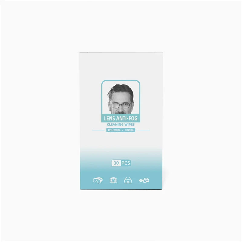 Factory Stock Customized Dust Free Pre-moistened Lens Disposable Glasses 30Pcs Anti Fog Wipe