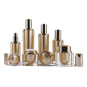 5g 10g 15g 30g 50g30ml 50ml 100ml 120ml Round Acrylic Cream Jar Plastic Cosmetic Jar Packaging With Gold Cover Wholesale Bottle