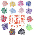 Hot Sell Iron-On Lace Applique 3D Chenille Embroidered Alphabet Patches 5cm A-Z Letters 16 Colors Kid Child Clothing Hat