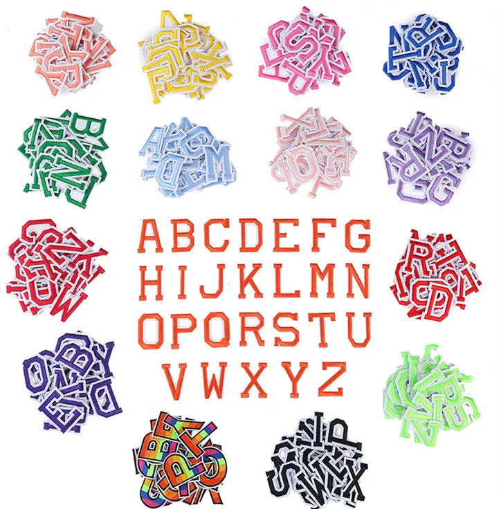 Hot Sell Iron-On Lace Applique 3D Chenille Embroidered Alphabet Patches 5cm A-Z Letters 16 Colors Kid Child Clothing Hat