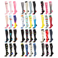 Wholesale Breast Cancer Awareness Knee High Sport Socks Nurses Compression Socks for Women Men