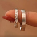 925 Sterling Silver Couple Ring Original Fashion English Eternity Ring Opening Adjustable Couple Ring