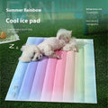Modern Rainbow Gradient PVC Nest Pet Mat Summer Cold Dog and Cat Bed Wholesale Product with Animal Pattern