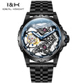 Ideal Knight  6803 Odm Custom Watch logo Stainless Steel  Hollow Skeleton Automatic Tourbillon Movement  Mens Wrist Watch