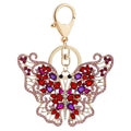 Cute Butterfly Shape Bag Pendant Keyring Sparkling Rhinestone Crystal Butterfly Keychain for Women Girls