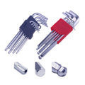 Standard Extra Long 9pcs Allen Hex Ball Torx L-key Wrench Kit Cr-V Metric 1.5mm to 10mm Inch 1/16 to 3/8 Spanner Tools