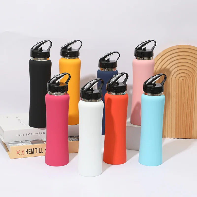 Custom Logo 350ml 500ml 750ml Double Wall Stainless Steel Sports Water Bottle Portable Vacuum Insulated for Adults for Camping