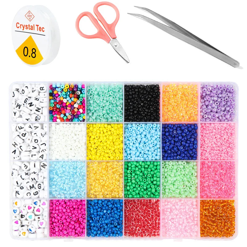 2025 Crystal Wholesale 24 Grids 2mm 3mm 4mm Normal Quality Seed Beads for Jewelry Making Glass Seed Beads Kit