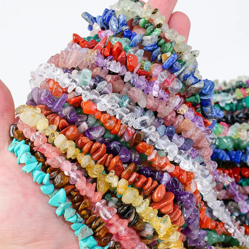 6-8mm Yellow Jade Gravel Gemstone Chips Natural Stone Loose Beads for Jewelry Making