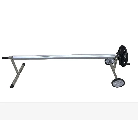 Daremay SE41 Portable Rolling Reel Stainless Steel Aluminum Alloy Black & Silver Swimming Pool Cover Roller Waterproof
