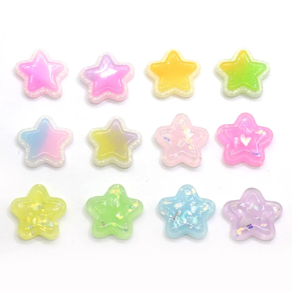 Pretty Novel Glitter Colorful Star Resin Bead Gradient Beautiful Design for Craft DIY Phone Case Stickers Accessories MegaBDM