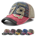 Adjustable 6-Panel Denim Cotton Baseball Cap Men's Classic Letter Sports Helmets Snapback Washed Style for Business Scene