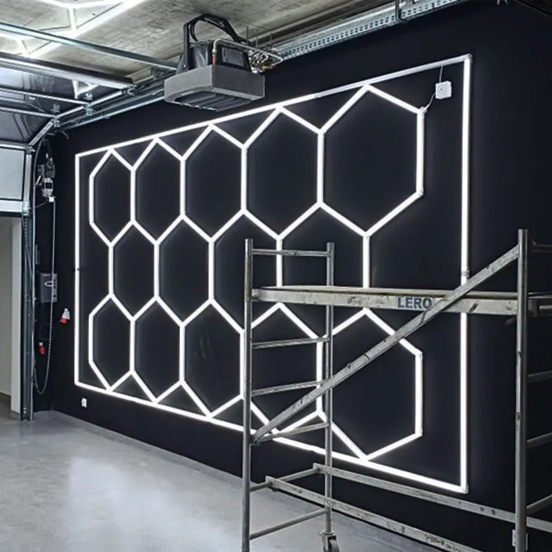 Industrial LED High Bay Light Hexagon Grid Design for Workshop Garage Ceiling Mount Ge8088