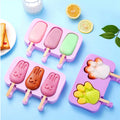 Silicone Ice Cream Mold DIY BPA-Free Silicon Popsicle Mould Tools Cartoon Maker Cube Tray With Lids for Kids