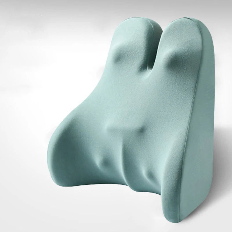Office Waist Backrest Chair Memory Foam Back Cushion Breathable Knitted Removable & Washable