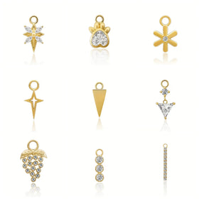 New Arrival AU585 14K Gold Jewelry Moissanite Earrings Pendant Charms Gold Accessory