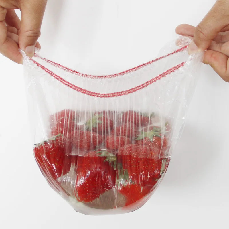 Transparent Disposable Elastic Food Cover Plastic Wrap Food Storage Fresh Bowl Cover