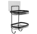Modern Double Layer Soap Dish Rack Bathroom Soap Hanger with Stainless Steel Finish and Hooks