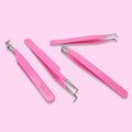 Private Label Custom Lash Extension Fiber Tip Strong Hold Slim Thin Straight Volume 90 Degree Tweezers for Eyelash Extension