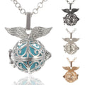ODM Aromatherapy Angel Wing Caller Ball Cage Pendant Oil Diffuser Necklace for Lover