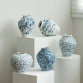 Creative Retro Wabi Sabi Hand-Painted Ceramic Vase High-End Hydroponic Pottery Jar for Flower Arrangement Dining Table