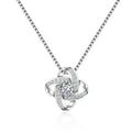 New Arrivals Real 925 Sterling Silver Crystal Clover Necklaces Pendant Hot Sale Pure Silver Jewelry for Women
