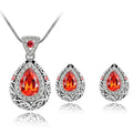 Fashion Women's Rhinestone Crystal African Beads Vintage Water Drop Crystal Jewelry Set Necklace Earring Set